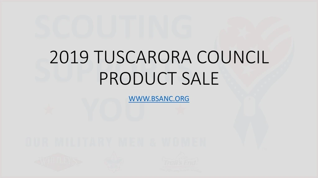 2019 tuscarora council product sale
