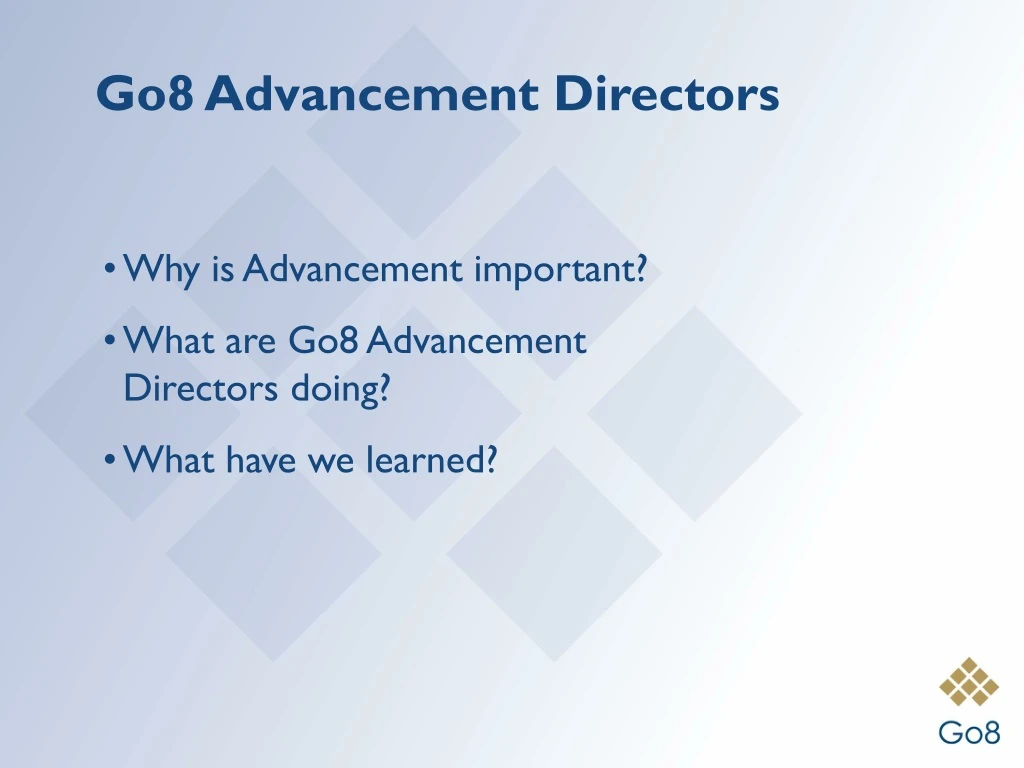 go8 advancement directors