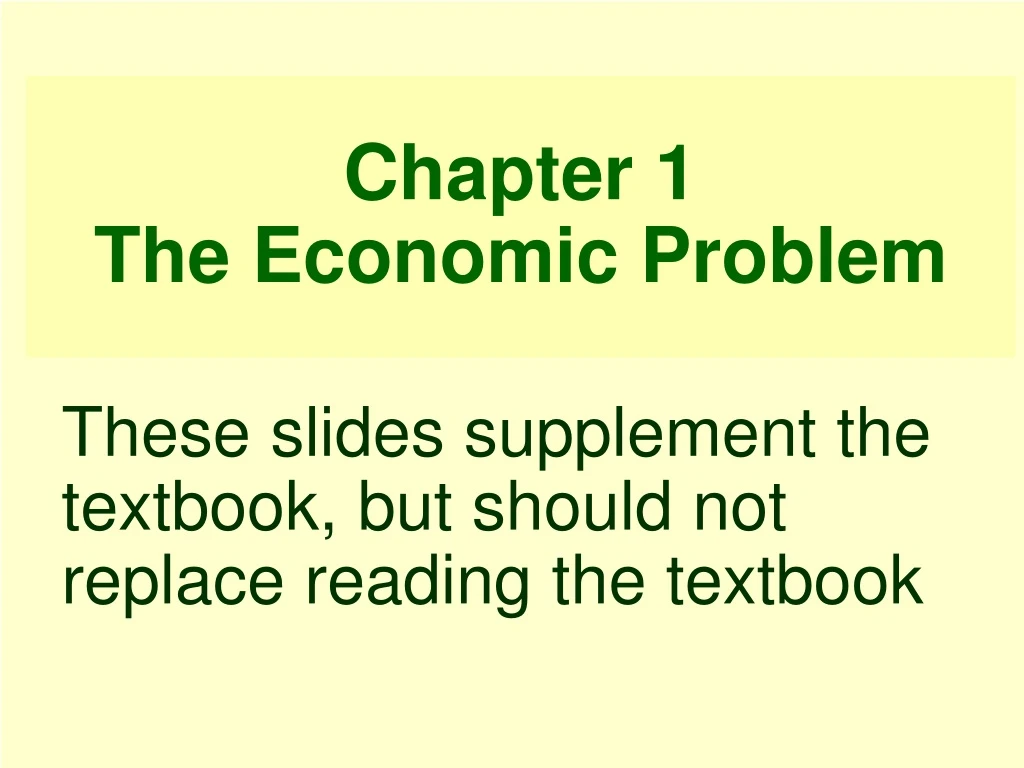 chapter 1 the economic problem