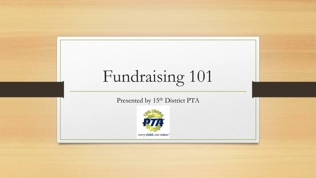 fundraising 101