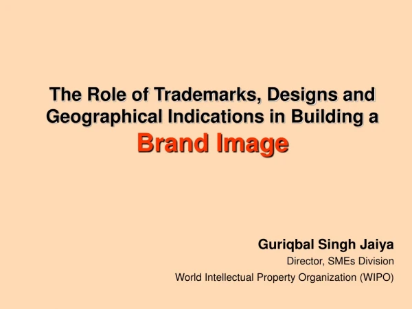 The Role of Trademarks, Designs and Geographical Indications in Building a Brand Image