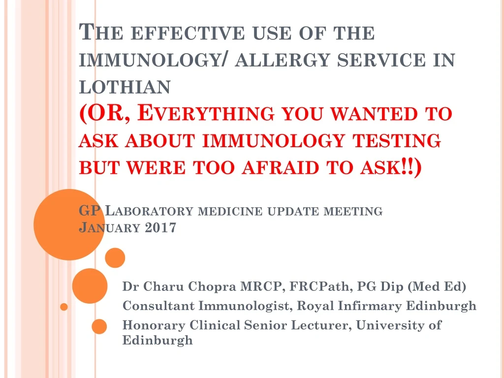 the effective use of the immunology allergy