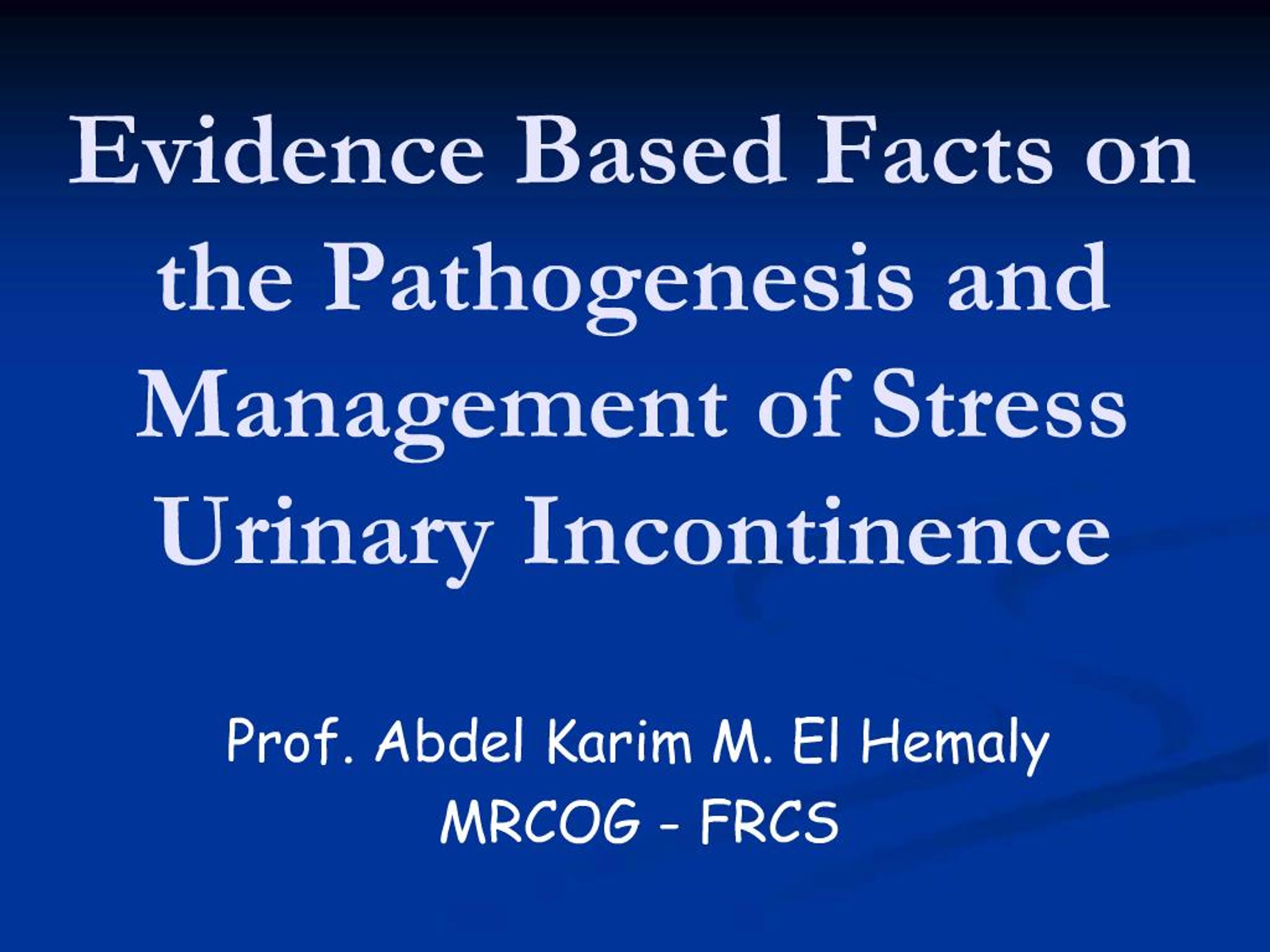PPT - Evidence Based Facts on the Pathogenesis and Management of Stress ...
