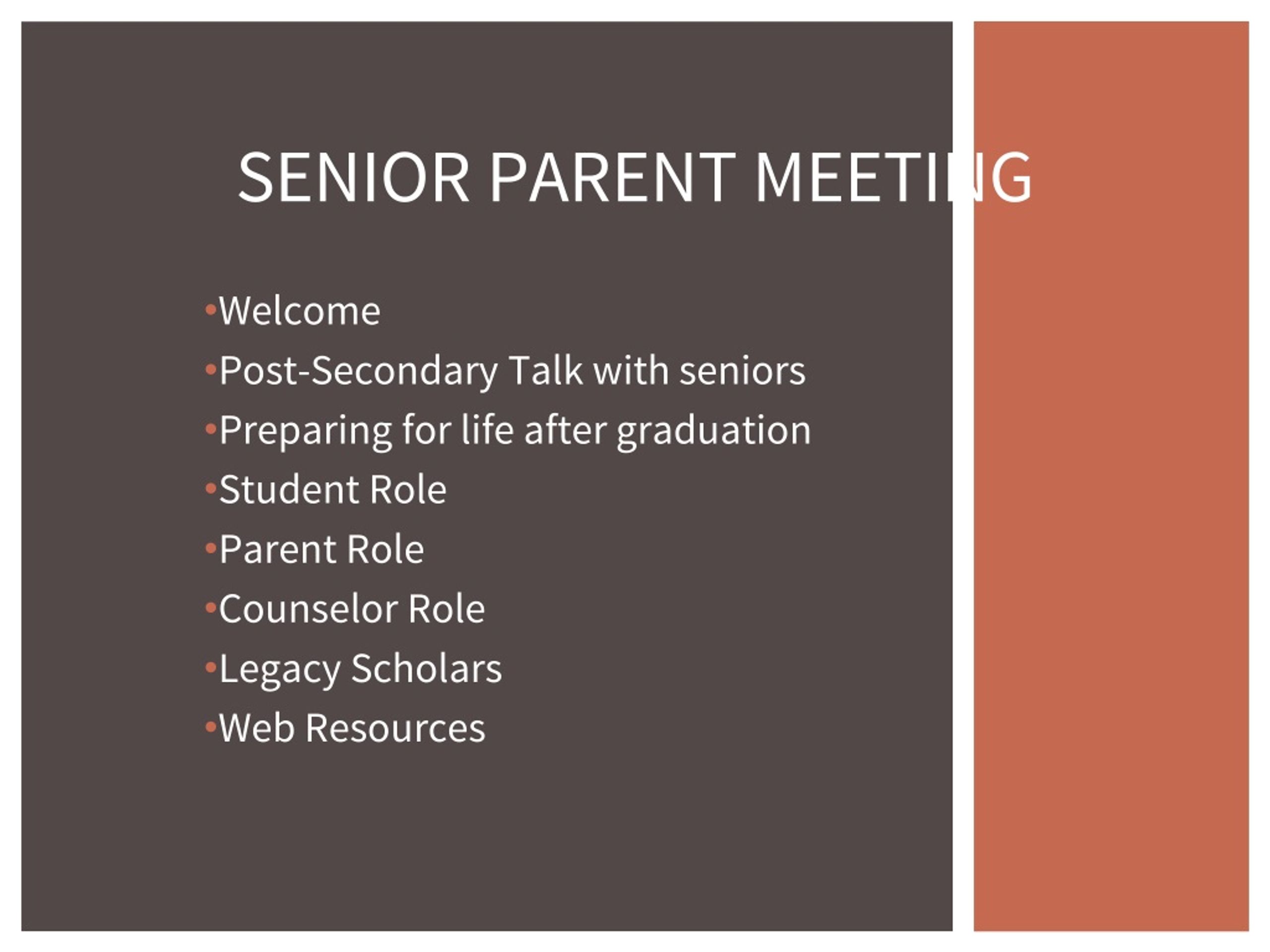 PPT - SENIOR PARENT MEETING PowerPoint Presentation, free download - ID ...