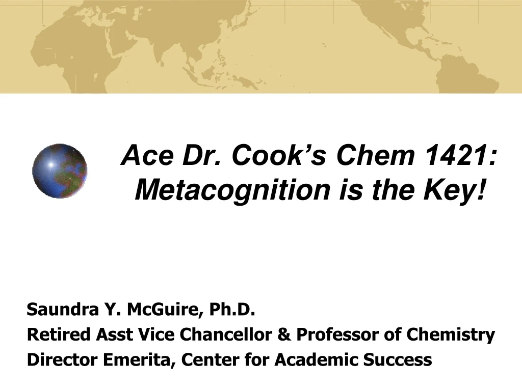 ace dr cook s chem 1421 metacognition is the key