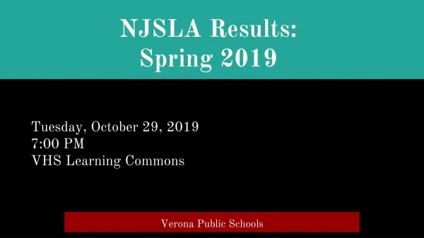 NJSLA Results: Spring 2019