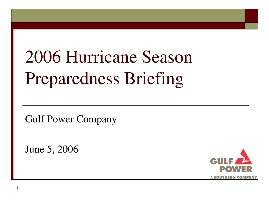 2006 hurricane season preparedness briefing