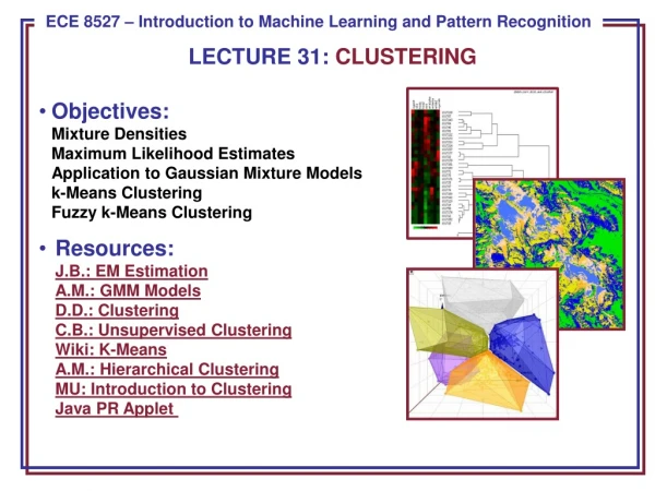 LECTURE 31 : CLUSTERING