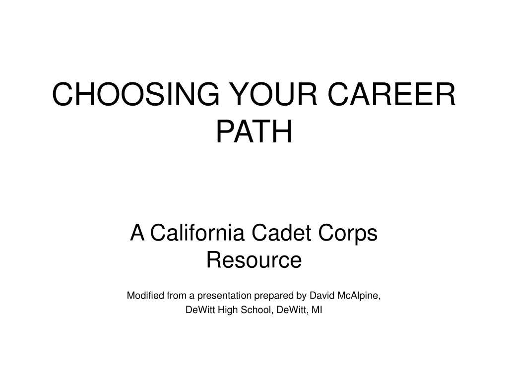 choosing your career path