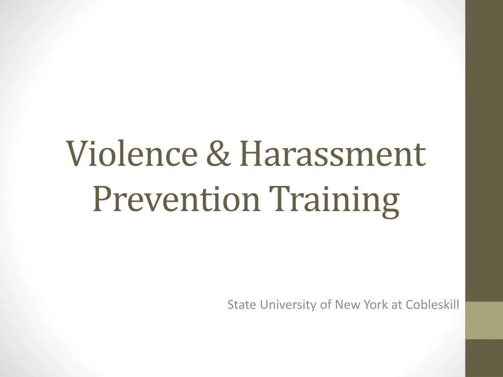 violence harassment prevention training