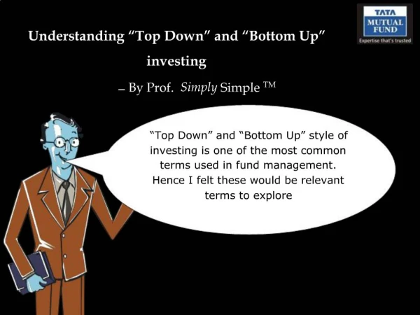 Understanding Top Down and Bottom Up investing By Prof. Simply Simple TM
