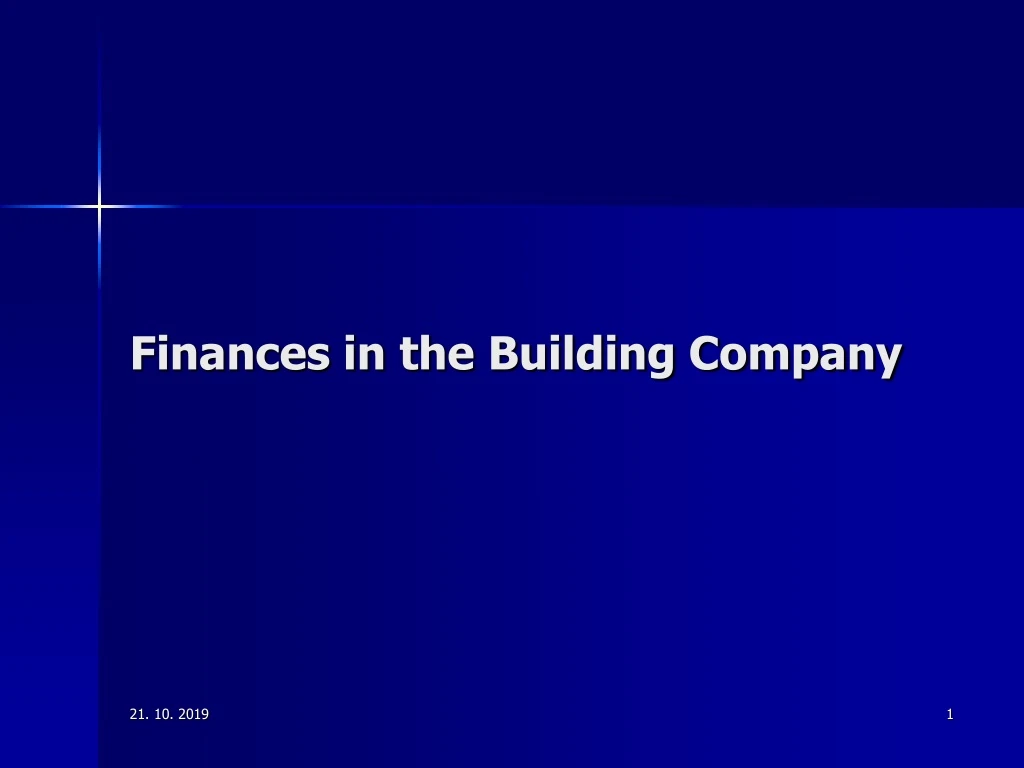 finances in the building company
