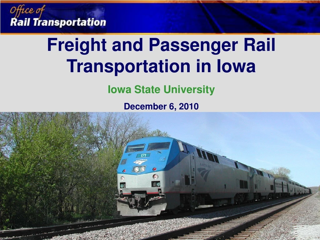 freight and passenger rail transportation in iowa
