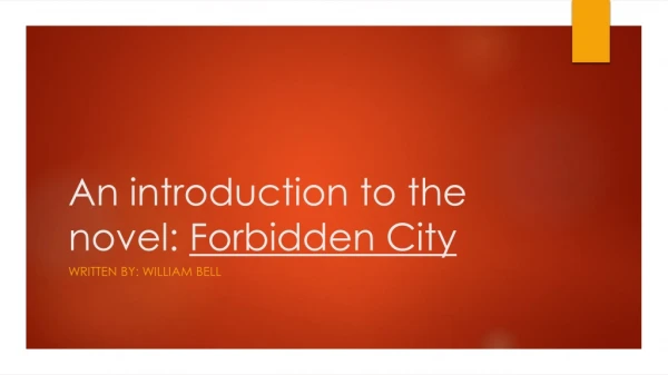 An introduction to the novel : Forbidden City