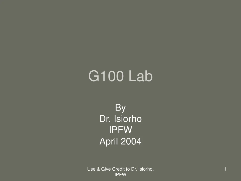 g100 lab