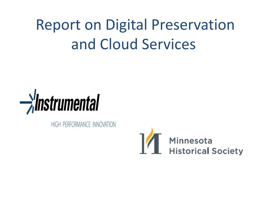 report on digital preservation and cloud services