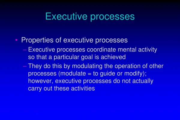 Executive processes