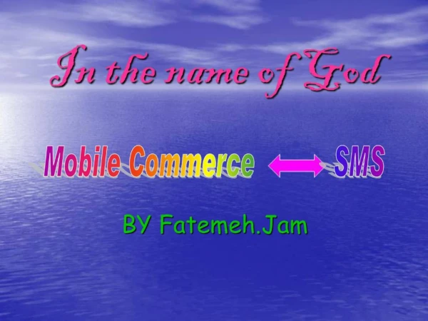 In the name of God BY Fatemeh.Jam