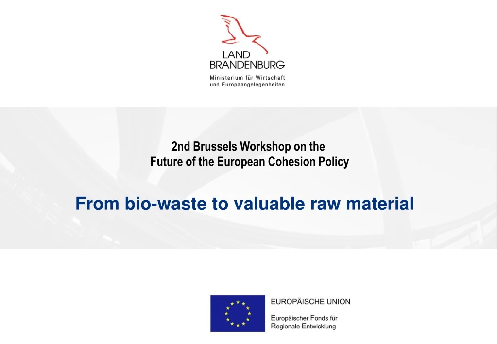 2nd brussels workshop on the future