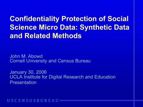 Confidentiality Protection of Social Science Micro Data: Synthetic Data and Related Methods