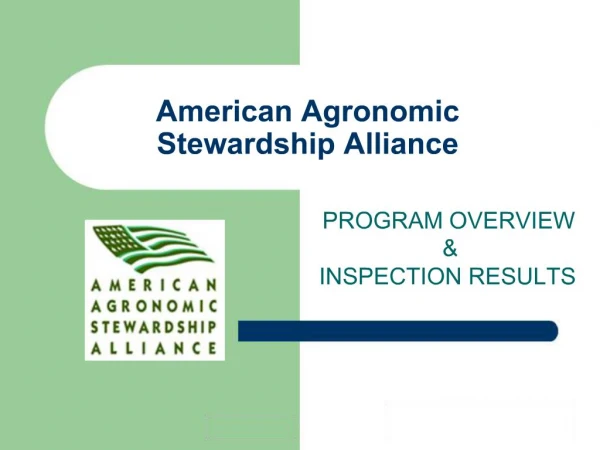 American Agronomic Stewardship Alliance