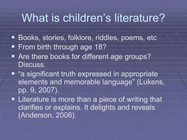 What is children s literature
