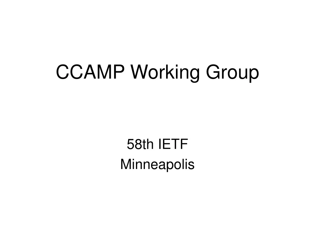 ccamp working group