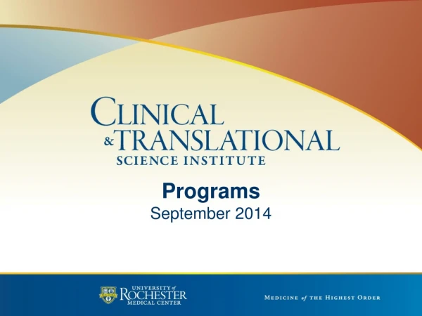 Programs September 2014