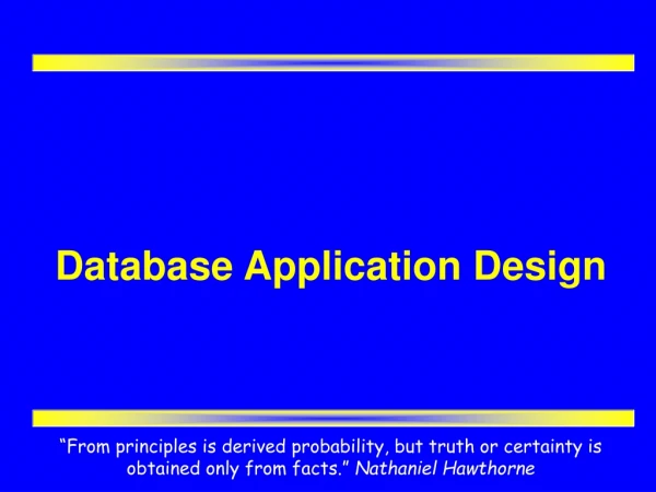 Database Application Design