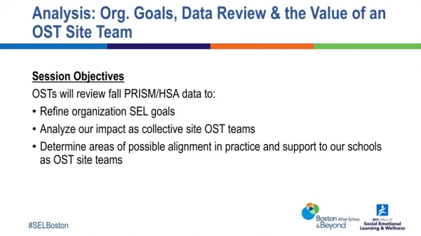 Analysis: Org. Goals, Data Review &amp; the Value of an OST Site Team