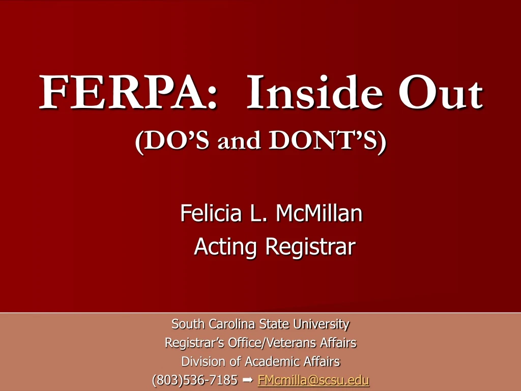 ferpa inside out do s and dont s