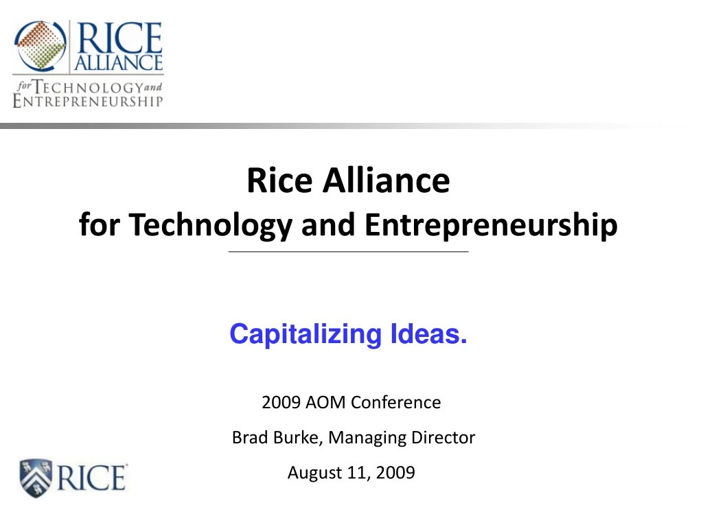 rice alliance for technology and entrepreneurship