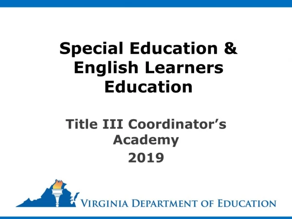 Special Education &amp; English Learners Education