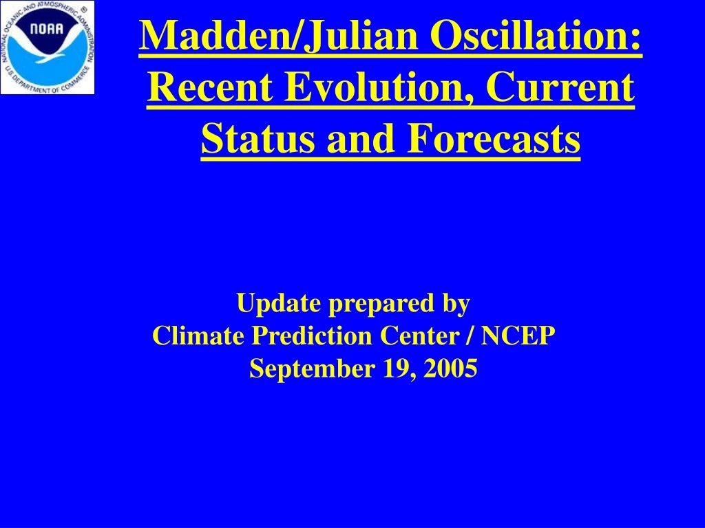 madden julian oscillation recent evolution current status and forecasts