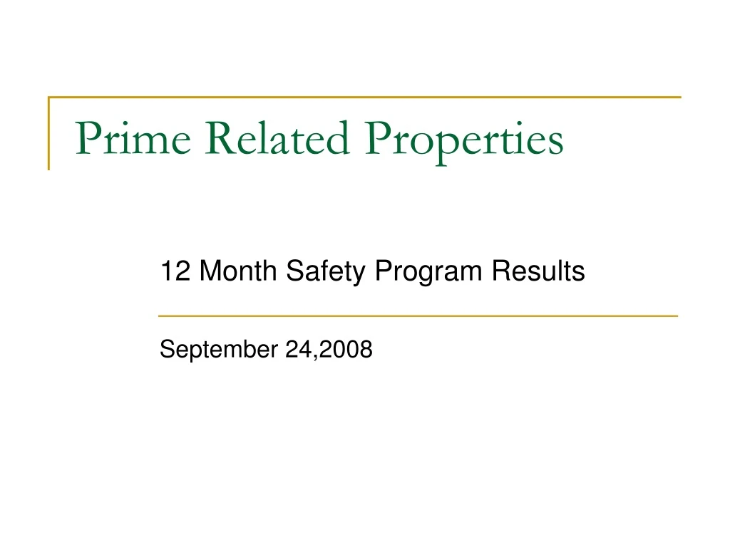 prime related properties
