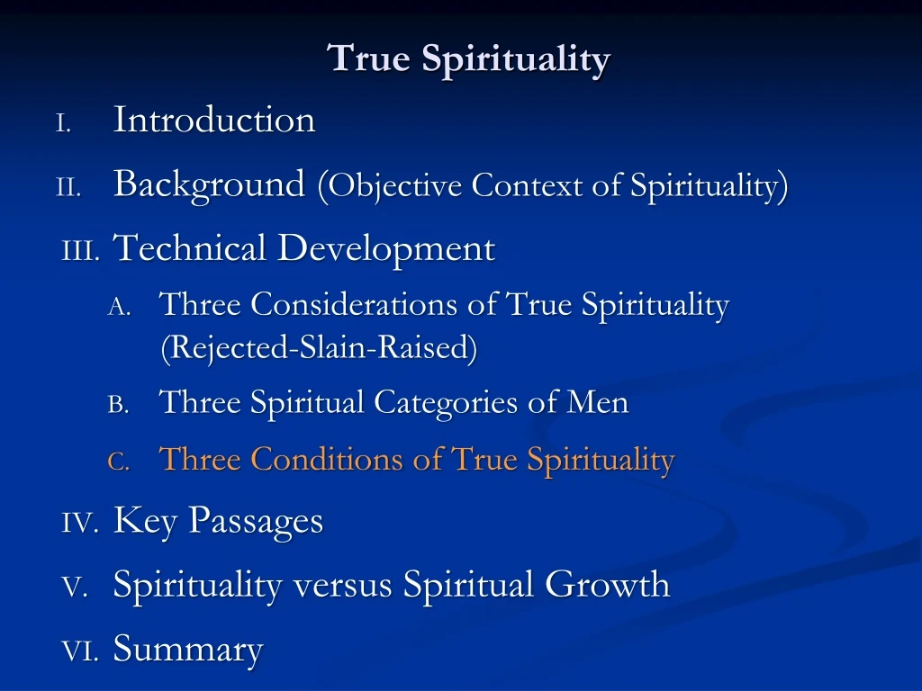 true spirituality