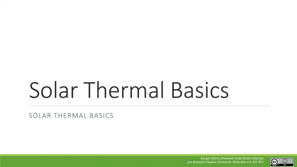 Solar Thermal Basics
