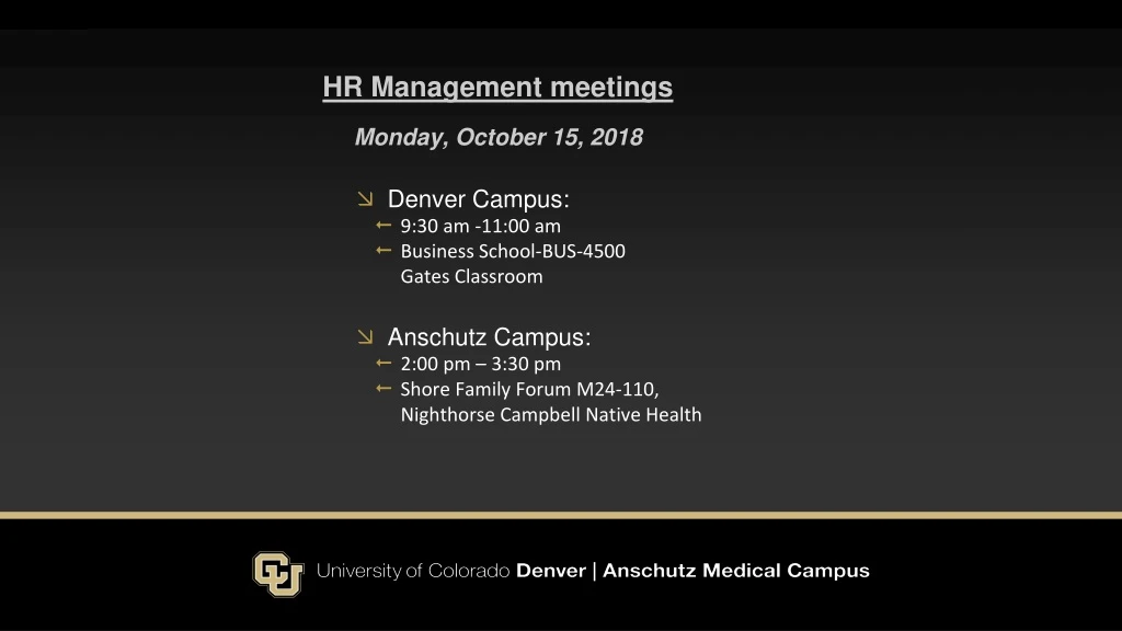 hr management meetings monday october 15 2018