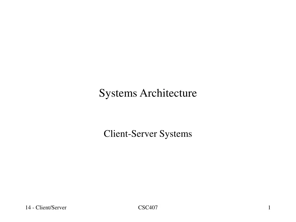 systems architecture