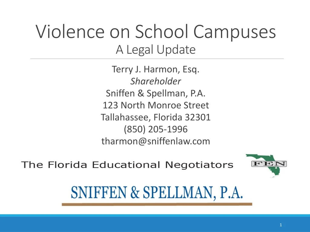 violence on school campuses a legal update