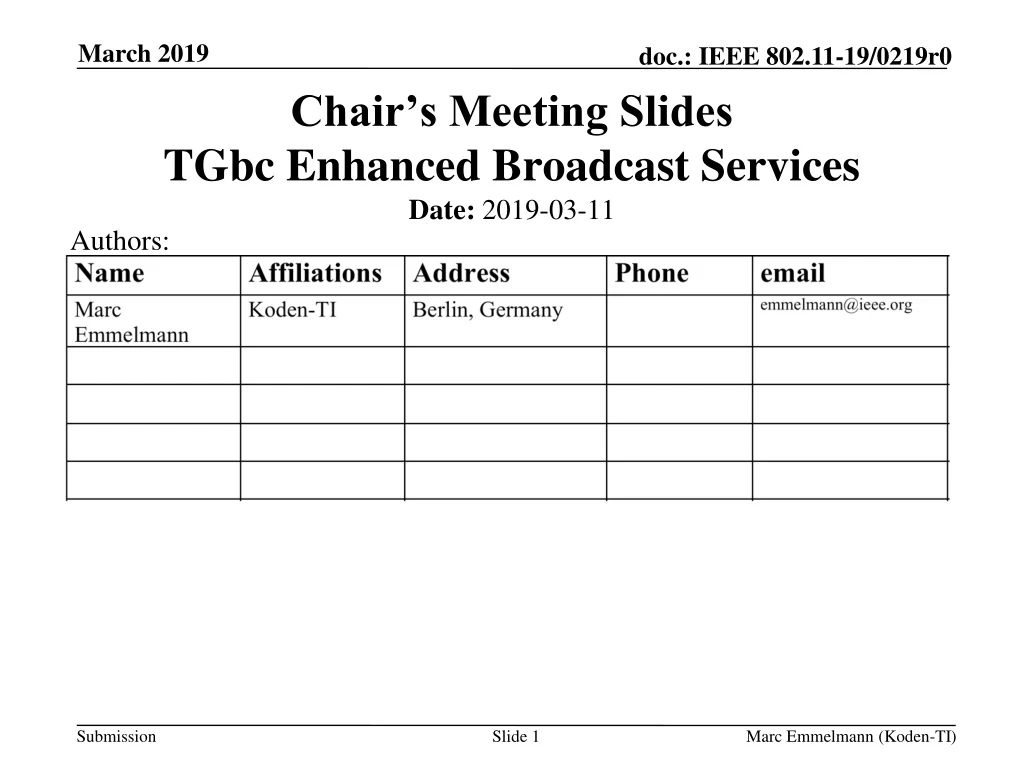 chair s meeting slides tgbc enhanced broadcast services