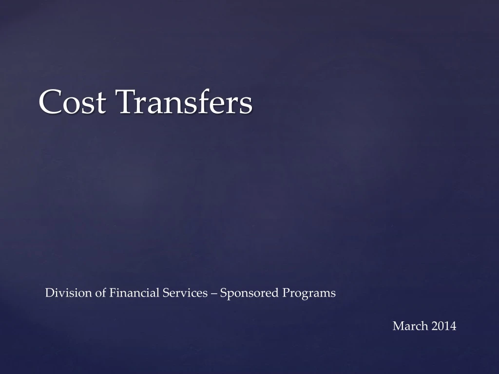 cost transfers