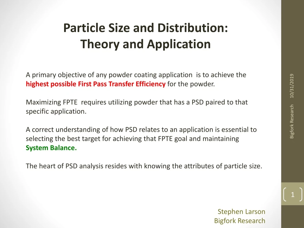 particle size and distribution theory