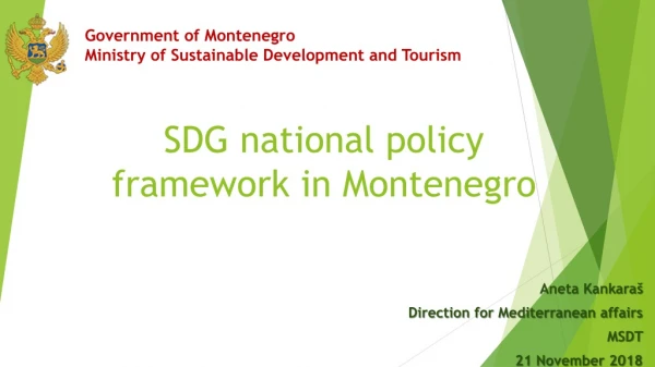 SDG national policy framework in Montenegro