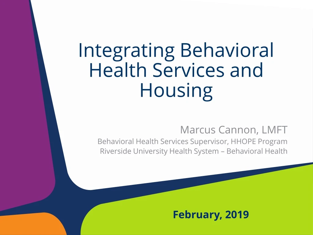integrating behavioral health services and housing