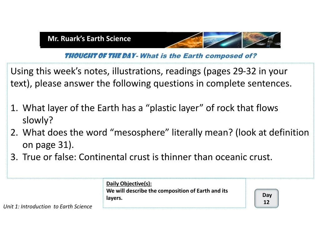 mr ruark s earth science