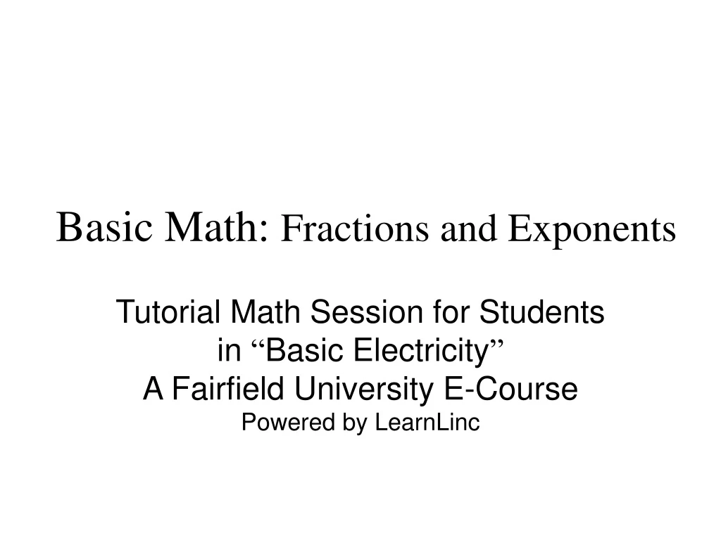 basic math fractions and exponents