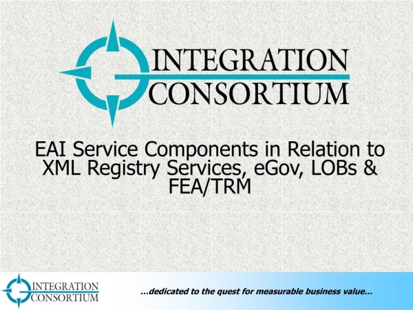 EAI Service Components in Relation to XML Registry Services, eGov, LOBs &amp; FEA/TRM