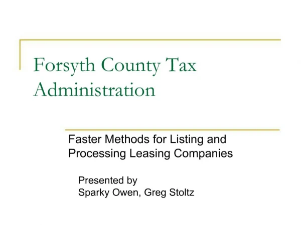 Forsyth County Tax Administration