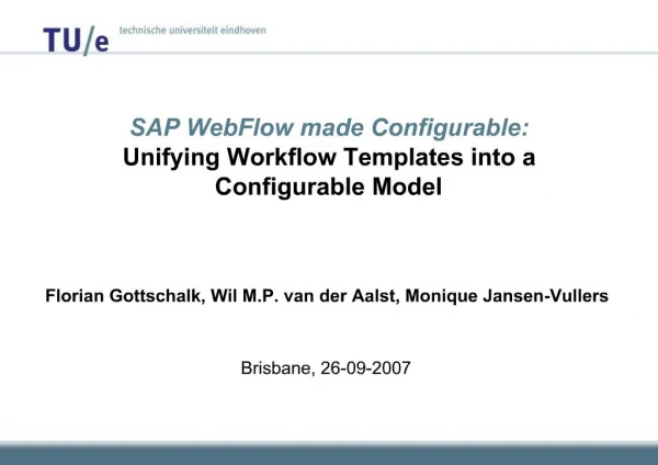 SAP WebFlow made Configurable: Unifying Workflow Templates into a Configurable Model